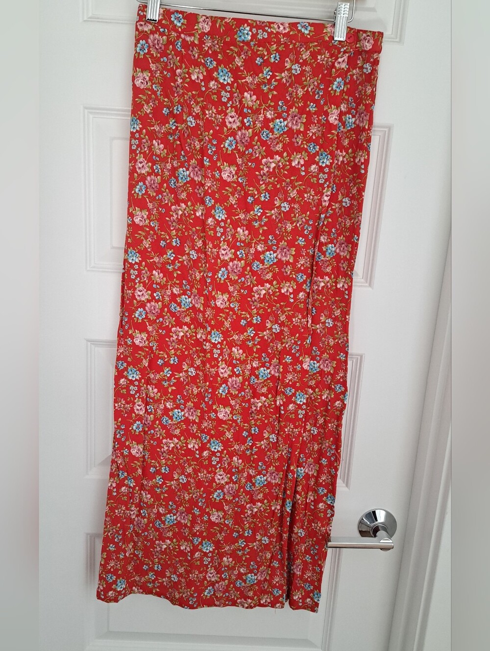 Coldwater Creek Red Floral Maxi Skirt